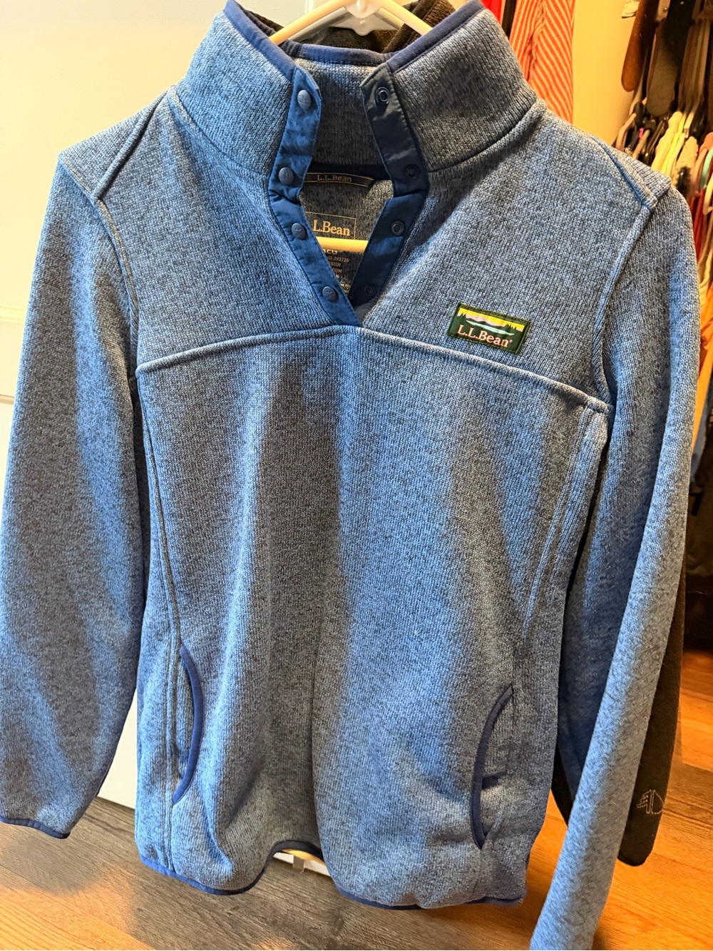 L.L. Bean Women's Light Blue Zip-Front Fleece Pullover